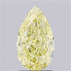 Picture of Lab Grown Diamond 1.58 Carats, Pear with  Cut, Fancy Intense Yellow Color, VS2 Clarity and Certified by IGI