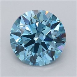 Picture of Lab Grown Diamond 2.07 Carats, Round with Ideal Cut, Fancy Vivid Blue Color, VVS2 Clarity and Certified by IGI