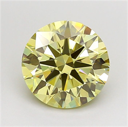 Picture of Lab Grown Diamond 2.51 Carats, Round with Excellent Cut, Fancy Yellow Color, VS1 Clarity and Certified by IGI