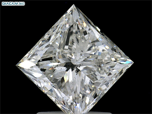 Picture of Natural Diamond 1.71 Carats, Princess with  Cut, H Color, SI1 Clarity and Certified by GIA