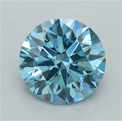 Picture of Lab Grown Diamond 2.01 Carats, Round with Ideal Cut, Fancy Vivid Blue Color, VVS2 Clarity and Certified by IGI