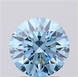 Picture of Lab Grown Diamond 2.03 Carats, Round with Ideal Cut, Fancy Vivid Blue Color, VS1 Clarity and Certified by IGI