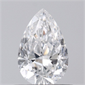 Natural Diamond 0.50 Carats, Pear with  Cut, D Color, I1 Clarity and Certified by GIA