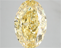 Picture of Lab Grown Diamond 7.05 Carats, Oval with  Cut, Fancy Vivid Yellow Color, VS1 Clarity and Certified by IGI