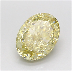 Picture of Lab Grown Diamond 2.02 Carats, Oval with  Cut, Fancy Light Yellow Color, VVS2 Clarity and Certified by IGI