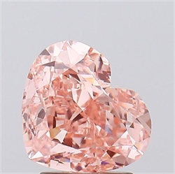 Picture of Lab Grown Diamond 2.74 Carats, Heart with  Cut, Fancy Vivid Pink Color, VVS2 Clarity and Certified by IGI