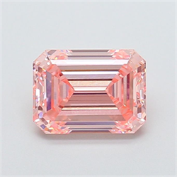 Picture of Lab Grown Diamond 2.12 Carats, Emerald with  Cut, Fancy Intense Pink Color, VVS2 Clarity and Certified by IGI