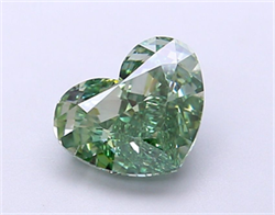 Picture of Lab Grown Diamond 2.00 Carats, Heart with  Cut, Fancy Vivid Green Color, VS1 Clarity and Certified by IGI