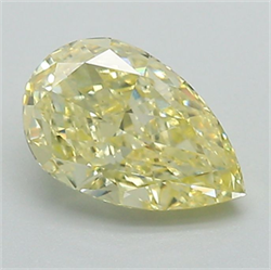 Picture of Lab Grown Diamond 1.24 Carats, Pear with  Cut, Fancy Intense Yellow Color, VS1 Clarity and Certified by IGI