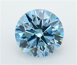 Picture of Lab Grown Diamond 2.06 Carats, Round with Ideal Cut, Fancy Vivid Blue Color, VVS2 Clarity and Certified by IGI