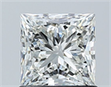 Natural Diamond 1.06 Carats, Princess with  Cut, H Color, VS2 Clarity and Certified by GIA