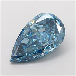 Picture of Lab Grown Diamond 4.30 Carats, Pear with  Cut, Fancy Vivid Blue Color, VS2 Clarity and Certified by IGI