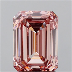 Picture of Lab Grown Diamond 2.07 Carats, Emerald with  Cut, Fancy Intense Pink Color, VS1 Clarity and Certified by IGI