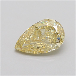 Picture of Lab Grown Diamond 1.54 Carats, Pear with  Cut, Fancy Yellow Color, VS1 Clarity and Certified by IGI
