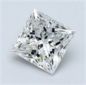 Natural Diamond 1.21 Carats, Princess with  Cut, H Color, VS1 Clarity and Certified by GIA
