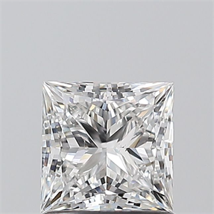 Picture of Natural Diamond 1.00 Carats, Princess with  Cut, E Color, VS2 Clarity and Certified by GIA