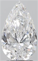 Natural Diamond 2.50 Carats, Pear with  Cut, D Color, SI2 Clarity and Certified by GIA