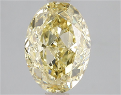Picture of Lab Grown Diamond 3.00 Carats, Oval with  Cut, Fancy Vivid Yellow Color, VS1 Clarity and Certified by IGI