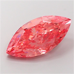 Picture of Lab Grown Diamond 6.52 Carats, Marquise with  Cut, Fancy Vivid Pink Color, VVS2 Clarity and Certified by IGI