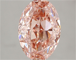Picture of Lab Grown Diamond 3.11 Carats, Oval with  Cut, Fancy Vivid Pink Color, VS1 Clarity and Certified by IGI