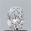 Natural Diamond 0.53 Carats, Oval with  Cut, D Color, VS2 Clarity and Certified by GIA