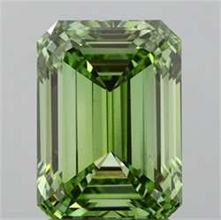 Picture of Lab Grown Diamond 2.04 Carats, Emerald with  Cut, Fancy Vivid Green Color, VS2 Clarity and Certified by IGI