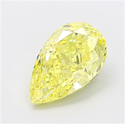 Picture of Lab Grown Diamond 2.10 Carats, Pear with  Cut, Fancy Intense Yellow Color, VVS2 Clarity and Certified by IGI