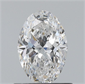 Natural Diamond 0.70 Carats, Oval with  Cut, D Color, VVS2 Clarity and Certified by GIA