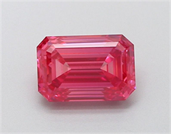 Picture of Lab Grown Diamond 1.62 Carats, Emerald with  Cut, Fancy Vivid Pink Color, VS2 Clarity and Certified by IGI