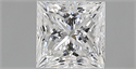 Natural Diamond 0.71 Carats, Princess with  Cut, F Color, SI1 Clarity and Certified by GIA
