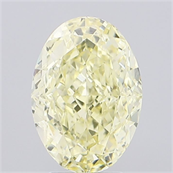 Picture of Lab Grown Diamond 4.09 Carats, Oval with  Cut, Fancy Yellow Color, VVS2 Clarity and Certified by IGI