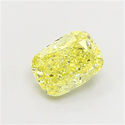 Picture of Lab Grown Diamond 1.55 Carats, CUSHION MODIFIED with  Cut, Fancy Intense Yellow Color, VS2 Clarity and Certified by IGI