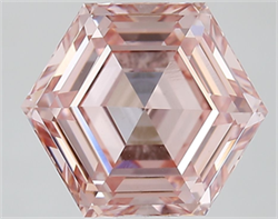 Picture of Lab Grown Diamond 3.13 Carats, HEXAGONAL with  Cut, Fancy Intense Pink Color, VVS2 Clarity and Certified by IGI