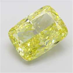 Picture of Lab Grown Diamond 11.73 Carats, CUSHION MODIFIED with  Cut, Fancy Intense Yellow Color, VS2 Clarity and Certified by IGI