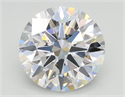Lab Grown Diamond 2.04 Carats, Round with Ideal Cut, E Color, VS1 Clarity and Certified by IGI