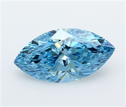 Picture of Lab Grown Diamond 3.04 Carats, Marquise with  Cut, Fancy Vivid Blue Color, VVS2 Clarity and Certified by IGI
