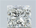 Natural Diamond 1.00 Carats, Princess with  Cut, H Color, VVS1 Clarity and Certified by IGI
