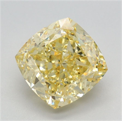 Picture of Lab Grown Diamond 2.41 Carats, CUSHION MODIFIED with  Cut, Fancy Intense Yellow Color, VS1 Clarity and Certified by IGI