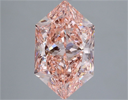 Picture of Lab Grown Diamond 3.34 Carats, HEXAGONAL with  Cut, Fancy Vivid Pink Color, VS1 Clarity and Certified by IGI