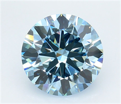 Picture of Lab Grown Diamond 3.90 Carats, Round with Excellent Cut, Fancy Vivid Blue Color, VVS1 Clarity and Certified by IGI