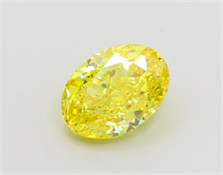 Picture of Lab Grown Diamond 1.65 Carats, Oval with  Cut, Fancy Vivid Yellow Color, VS1 Clarity and Certified by IGI