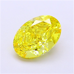 Picture of Lab Grown Diamond 1.77 Carats, Oval with  Cut, Fancy Vivid Yellow Color, VVS2 Clarity and Certified by IGI