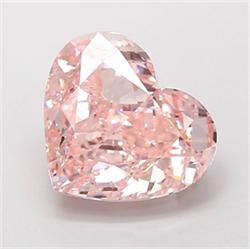 Picture of Lab Grown Diamond 4.63 Carats, Heart with  Cut, Fancy Intense Pink Color, VS1 Clarity and Certified by IGI
