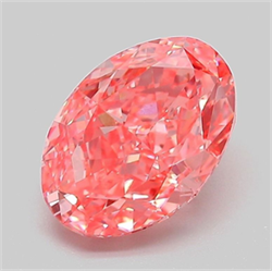 Picture of Lab Grown Diamond 2.09 Carats, Oval with  Cut, Fancy Vivid Pink Color, VVS2 Clarity and Certified by IGI