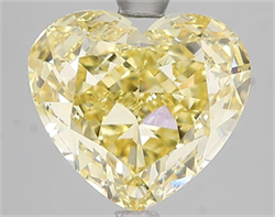 Picture of Lab Grown Diamond 5.02 Carats, Heart with  Cut, Fancy Intense Yellow Color, VS1 Clarity and Certified by IGI