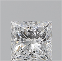 Natural Diamond 1.08 Carats, Princess with  Cut, D Color, VS1 Clarity and Certified by GIA