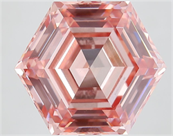 Picture of Lab Grown Diamond 8.03 Carats, HEXAGONAL with  Cut, Fancy Vivid Pink Color, VVS2 Clarity and Certified by IGI