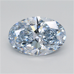 Picture of Lab Grown Diamond 5.06 Carats, Oval with  Cut, Fancy Blue Color, VS2 Clarity and Certified by IGI