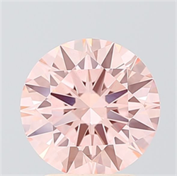 Picture of Lab Grown Diamond 2.05 Carats, Round with Ideal Cut, Fancy Vivid Pink Color, VS1 Clarity and Certified by IGI
