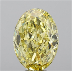 Picture of Lab Grown Diamond 7.81 Carats, Oval with  Cut, Fancy Intense Yellow Color, VS2 Clarity and Certified by IGI